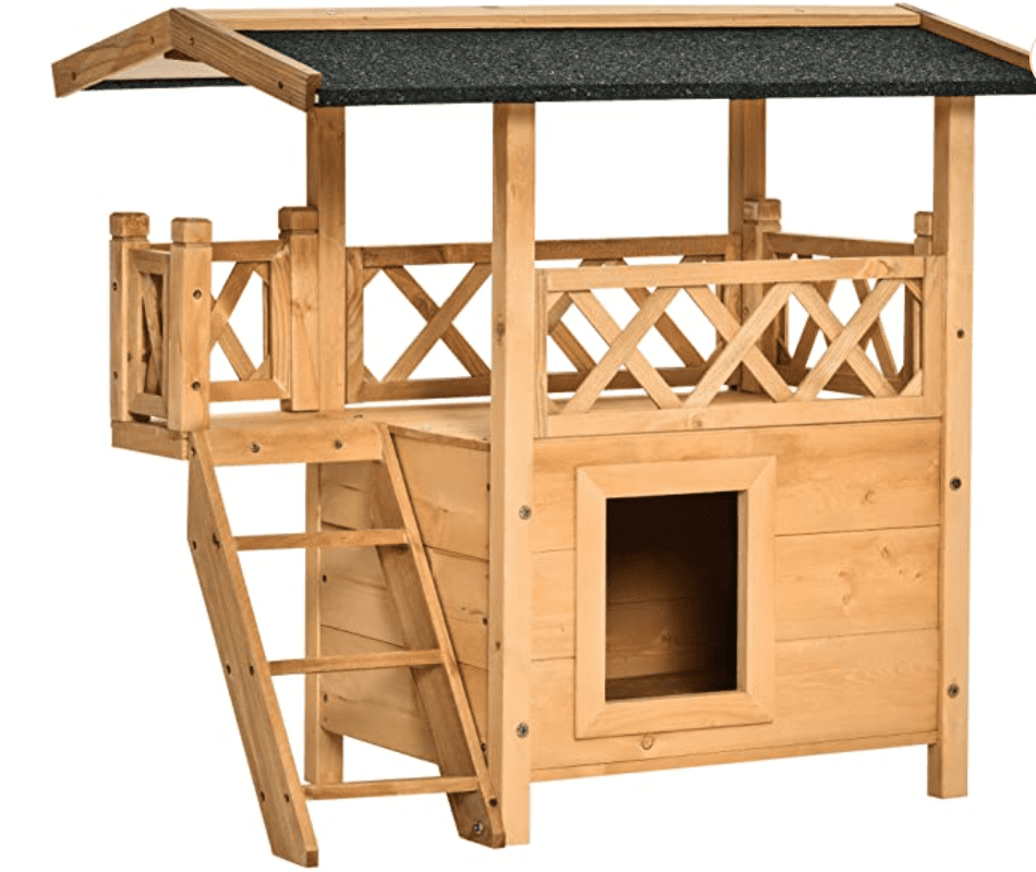 Cabane maison en bois pour chats